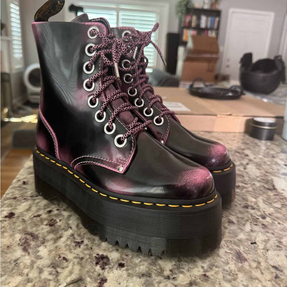 SOLD!!Dr. Martens Jadon Max Platform Boots Black and Pink - Never Worn Brand New